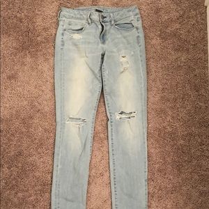 Distressed American Eagle Jeggings